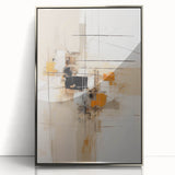 Framed abstract minimalist wall art design in silver acrylic, showcasing an elegant geometric pattern. Perfect for modern home decor or office spaces.