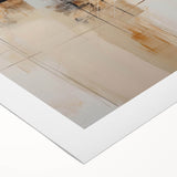 Abstract minimalist wall art on rolled canvas, showcasing soft pastel colors and geometric shapes, perfect for modern home decor. Packaged securely in a cardboard tube.