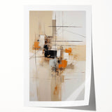 Abstract minimalist wall art print showcasing soft pastel colors and geometric shapes, rolled and ready for display, perfect for modern home decor.