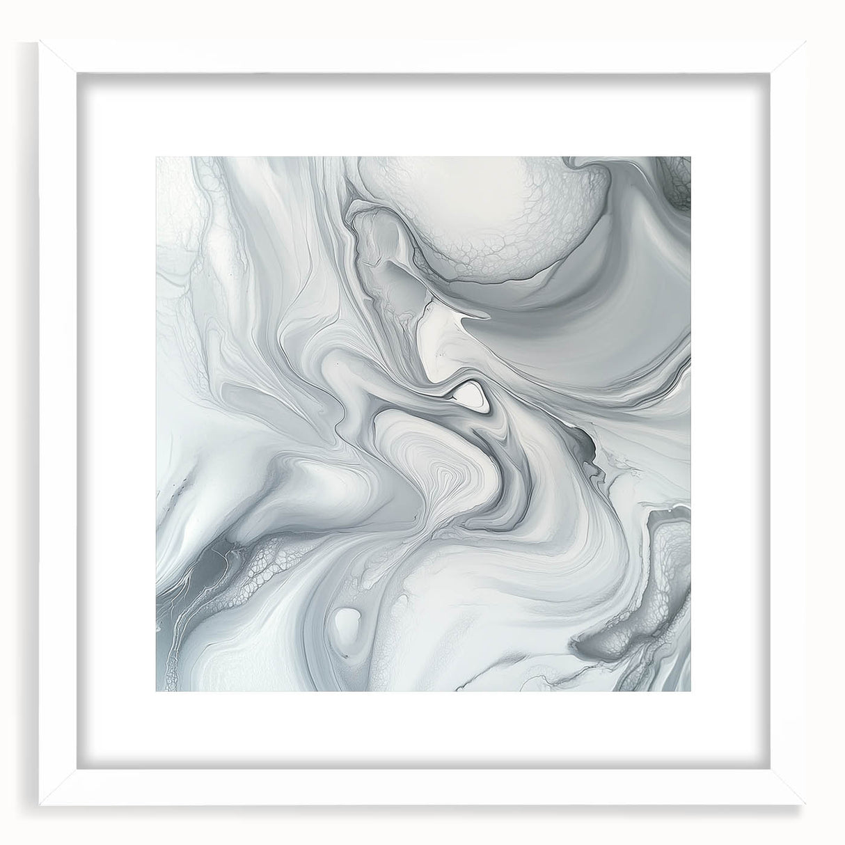Minimalist Abstract Wall Art – Gray & White Contemporary Canvas
