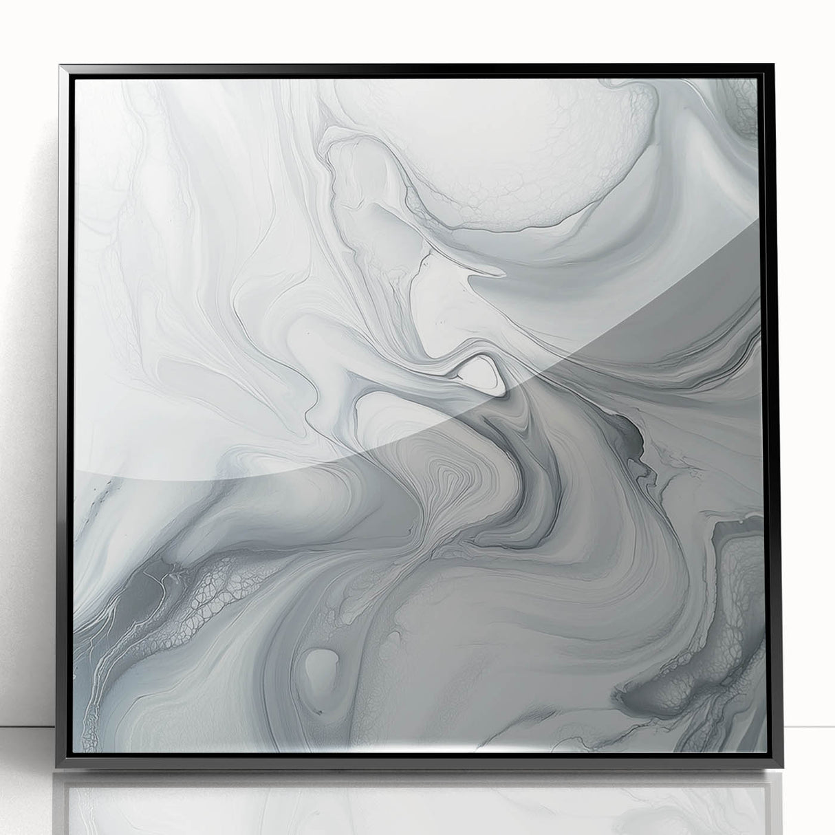 Minimalist Abstract Wall Art – Gray & White Contemporary Canvas