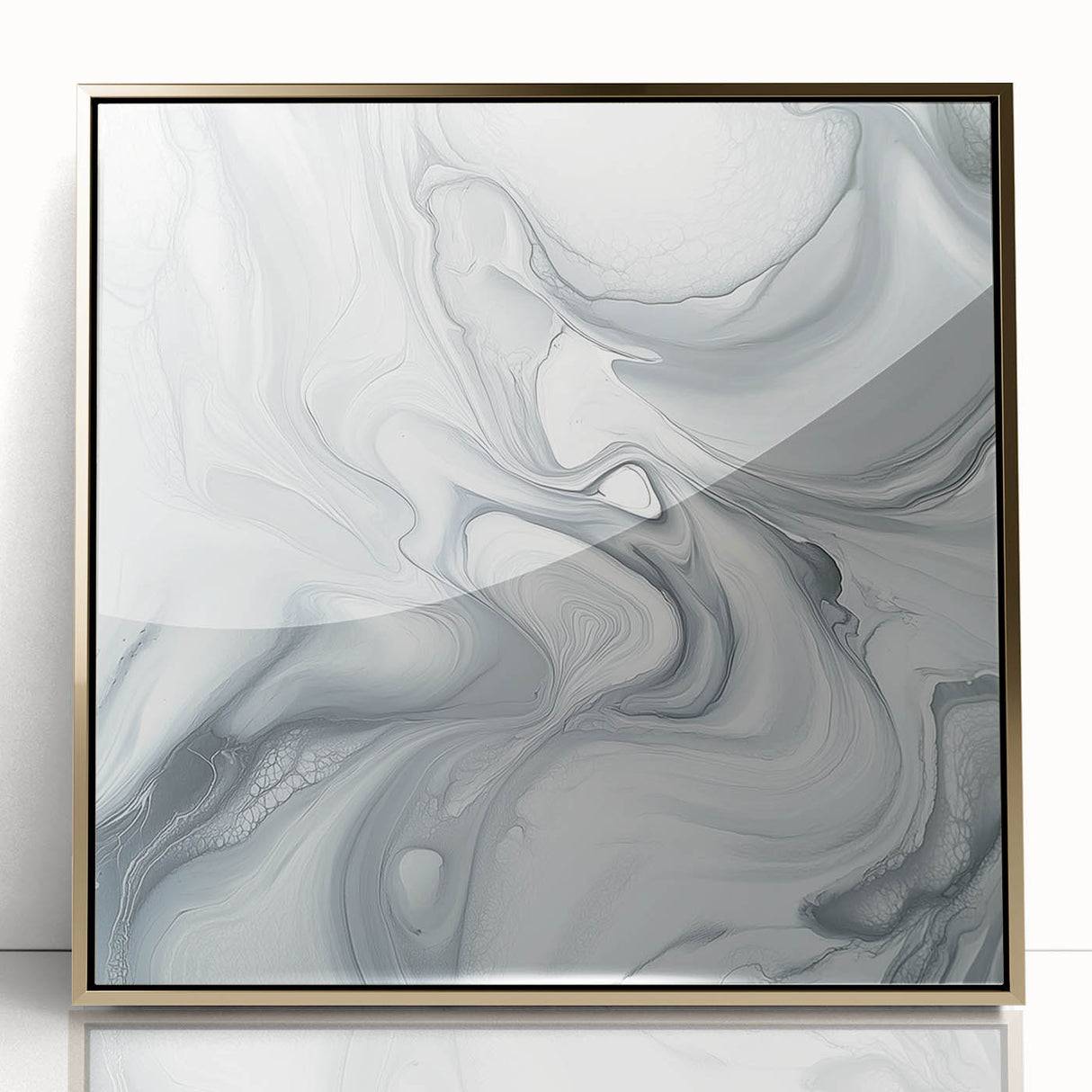 Minimalist Abstract Wall Art – Gray & White Contemporary Canvas