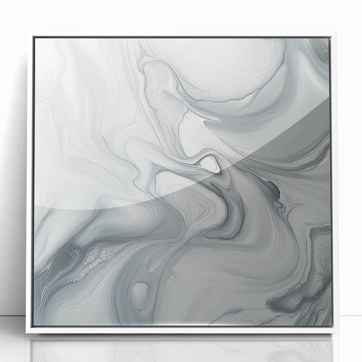 Minimalist Abstract Wall Art – Gray & White Contemporary Canvas