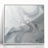 Minimalist Abstract Wall Art – Gray & White Contemporary Canvas