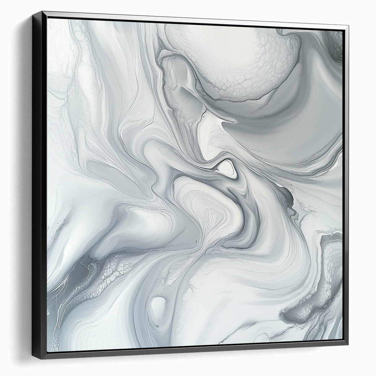 Minimalist Abstract Wall Art – Gray & White Contemporary Canvas