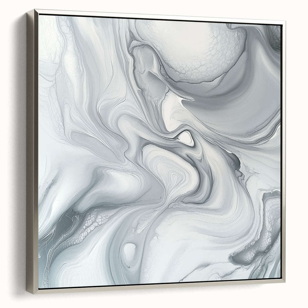 Minimalist Abstract Wall Art – Gray & White Contemporary Canvas