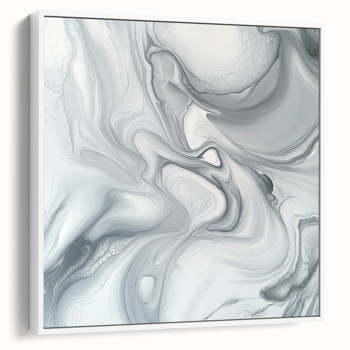 Minimalist Abstract Wall Art – Gray & White Contemporary Canvas