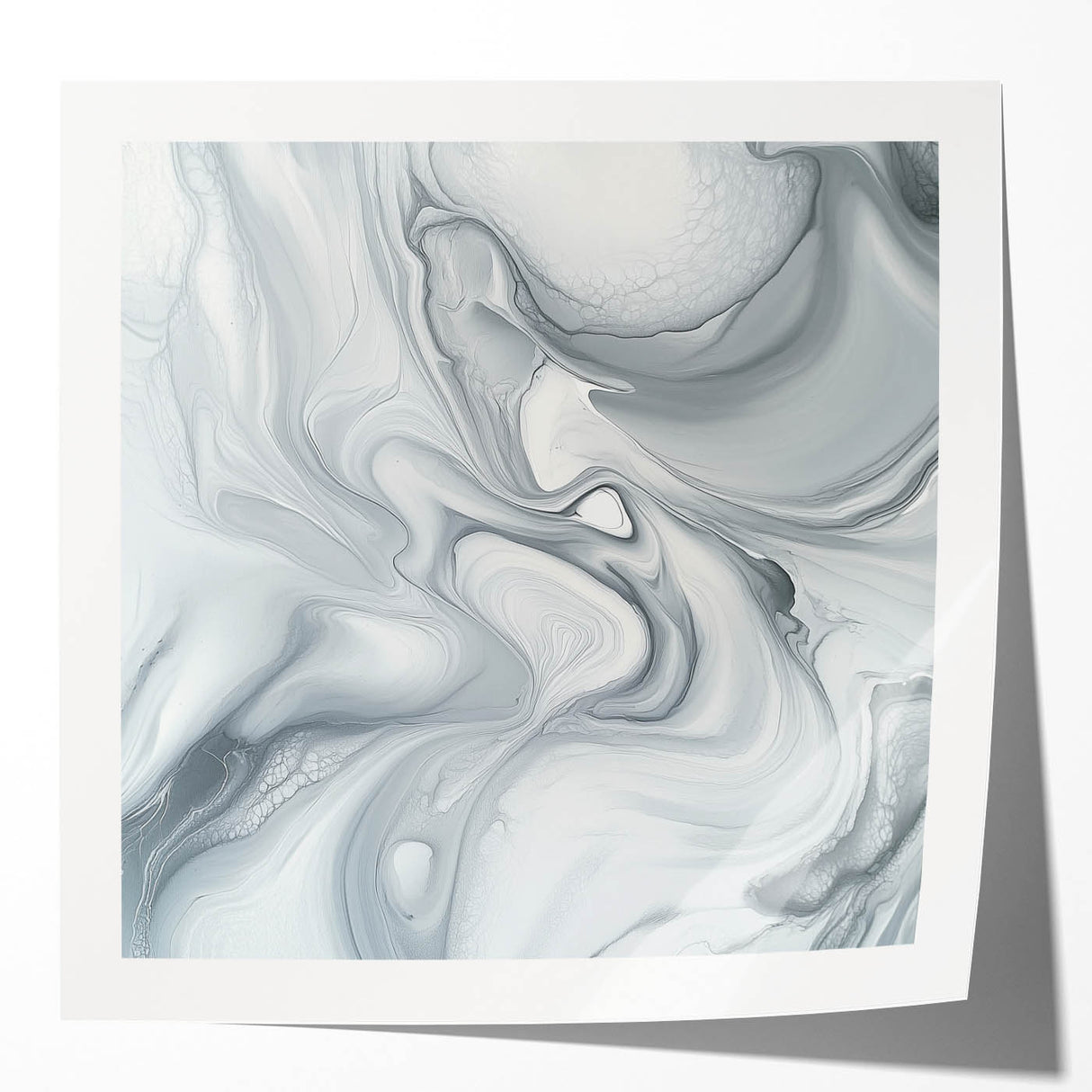 Minimalist Abstract Wall Art – Gray & White Contemporary Canvas