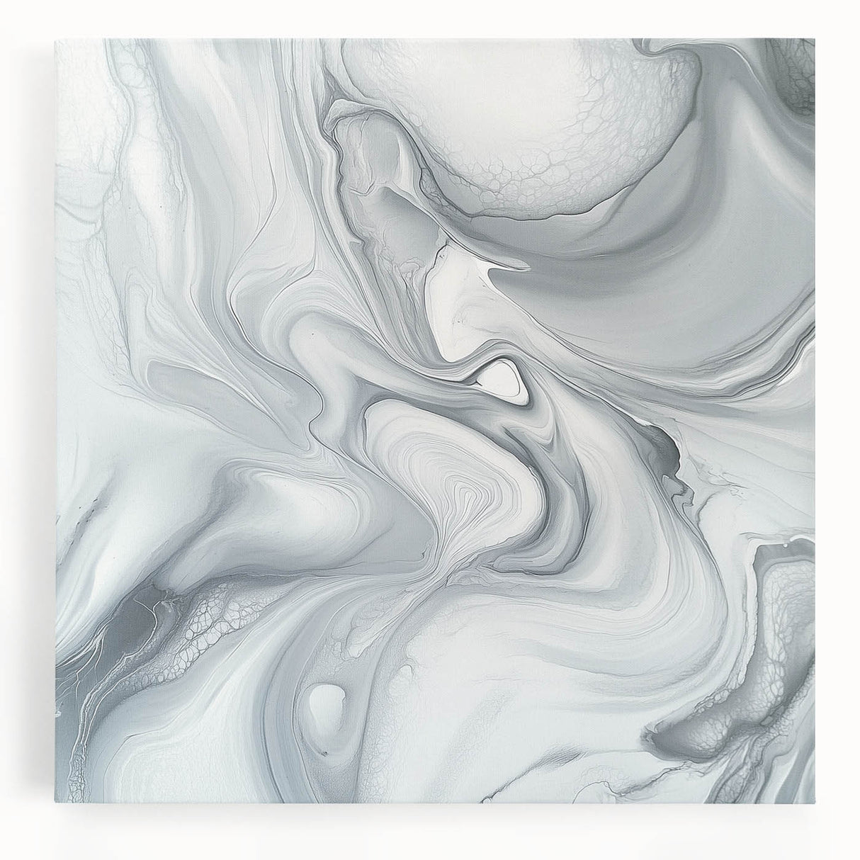 Minimalist Abstract Wall Art – Gray & White Contemporary Canvas