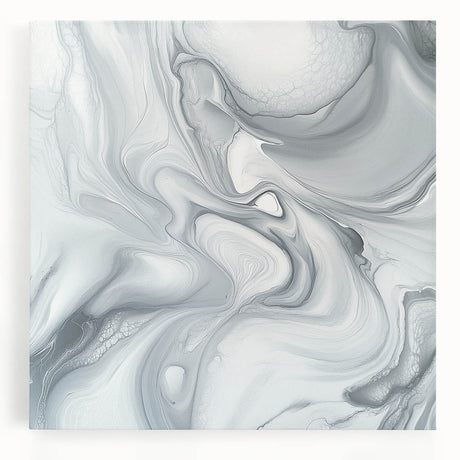 Minimalist Abstract Wall Art – Gray & White Contemporary Canvas