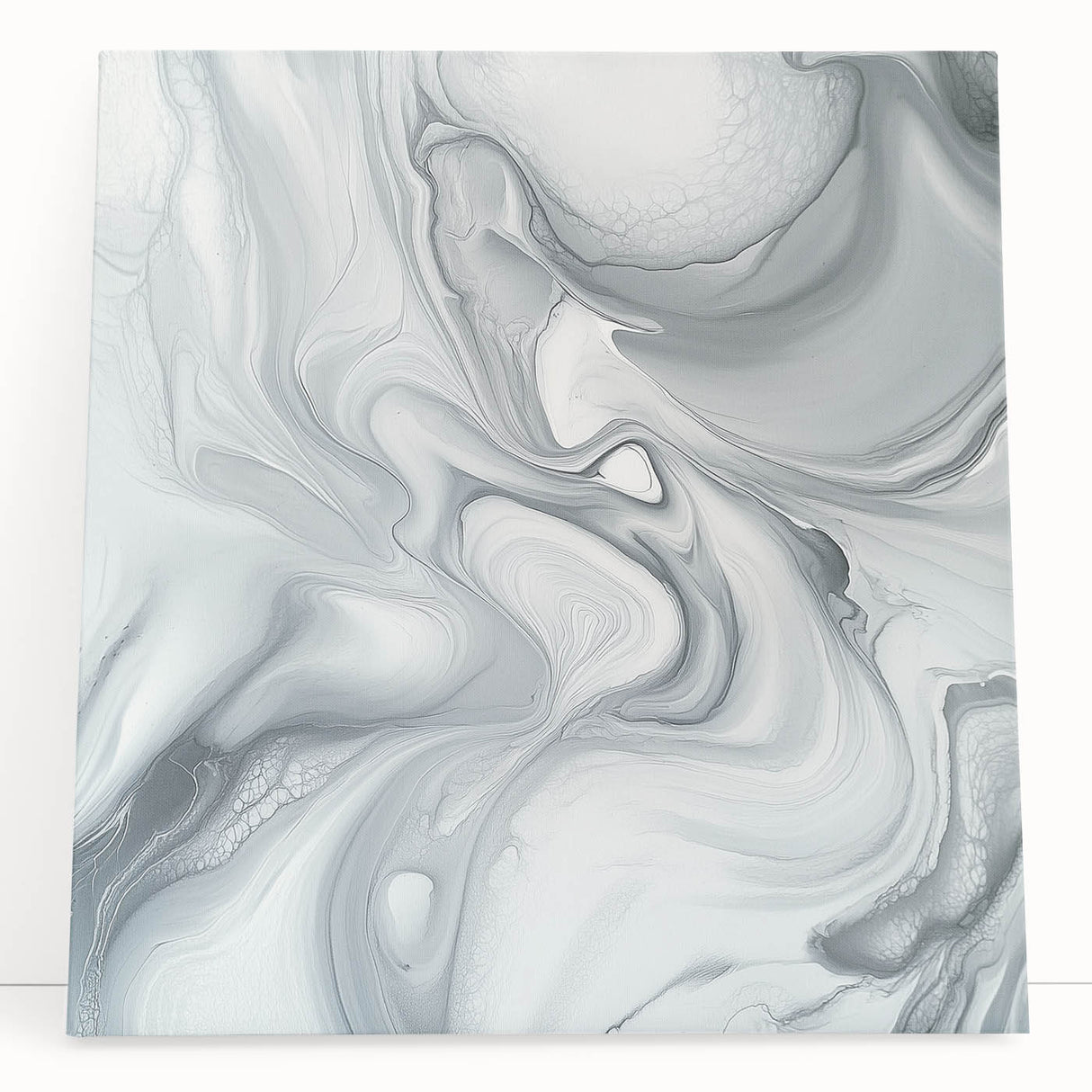 Minimalist Abstract Wall Art – Gray & White Contemporary Canvas
