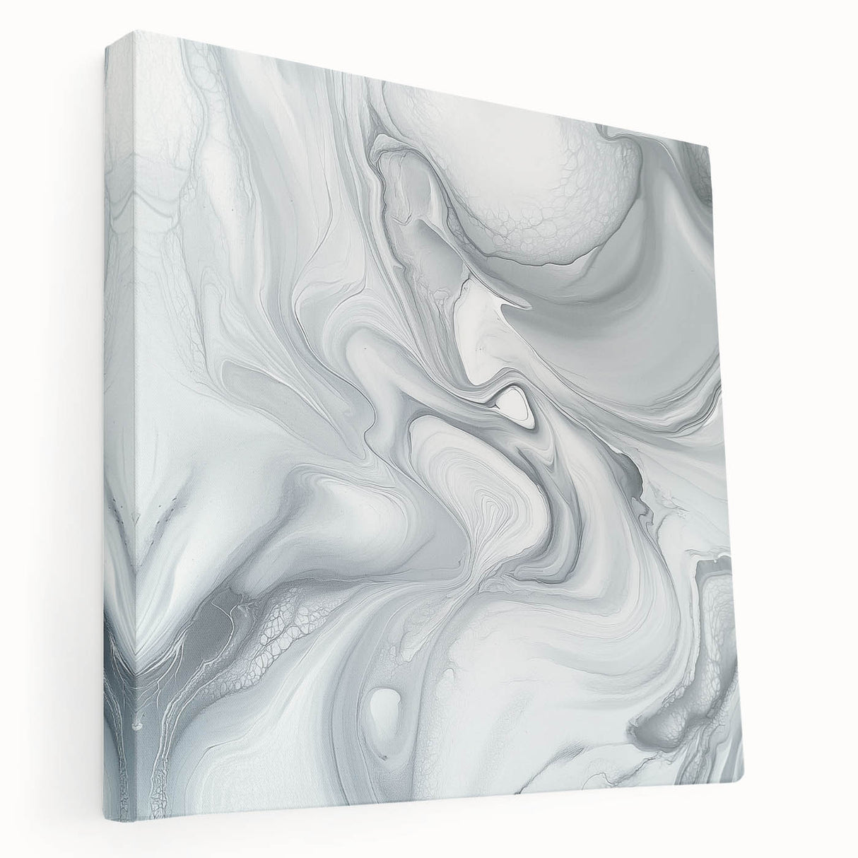 Minimalist Abstract Wall Art – Gray & White Contemporary Canvas