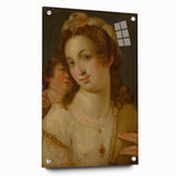 Baroque Portrait Wall Art – Venus with Cherub Elegance
