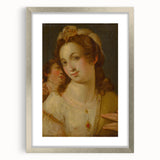 Baroque Portrait Wall Art – Venus with Cherub Elegance