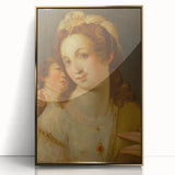Baroque Portrait Wall Art – Venus with Cherub Elegance