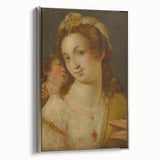 Baroque Portrait Wall Art – Venus with Cherub Elegance