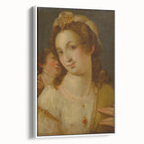 Baroque Portrait Wall Art – Venus with Cherub Elegance