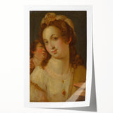 Baroque Portrait Wall Art – Venus with Cherub Elegance