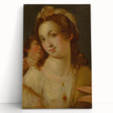Baroque Portrait Wall Art – Venus with Cherub Elegance
