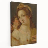 Baroque Portrait Wall Art – Venus with Cherub Elegance