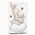 Sleeping Bunny & Baby Girls Room Wall Art - Nursery Cloud Decor