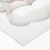 Sleeping Bunny & Baby Girls Room Wall Art - Nursery Cloud Decor