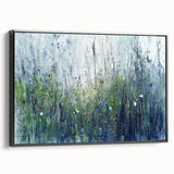 Elegant Dining Room Wall Art – Blue & Green Abstract Floral Print