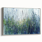 Elegant Dining Room Wall Art – Blue & Green Abstract Floral Print