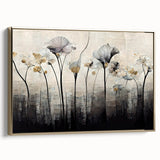Minimalist Floral Living Room Wall Art – Modern Canvas & Framed Print