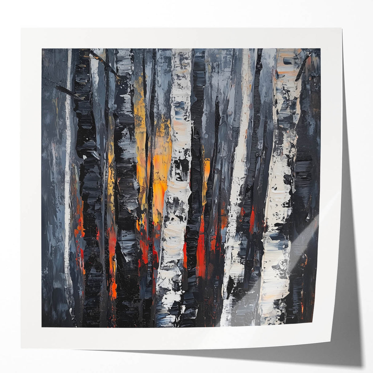 Abstract floral design printed on glossy canvas, showcasing vibrant colors and intricate patterns, perfect for modern home decor or art collections.