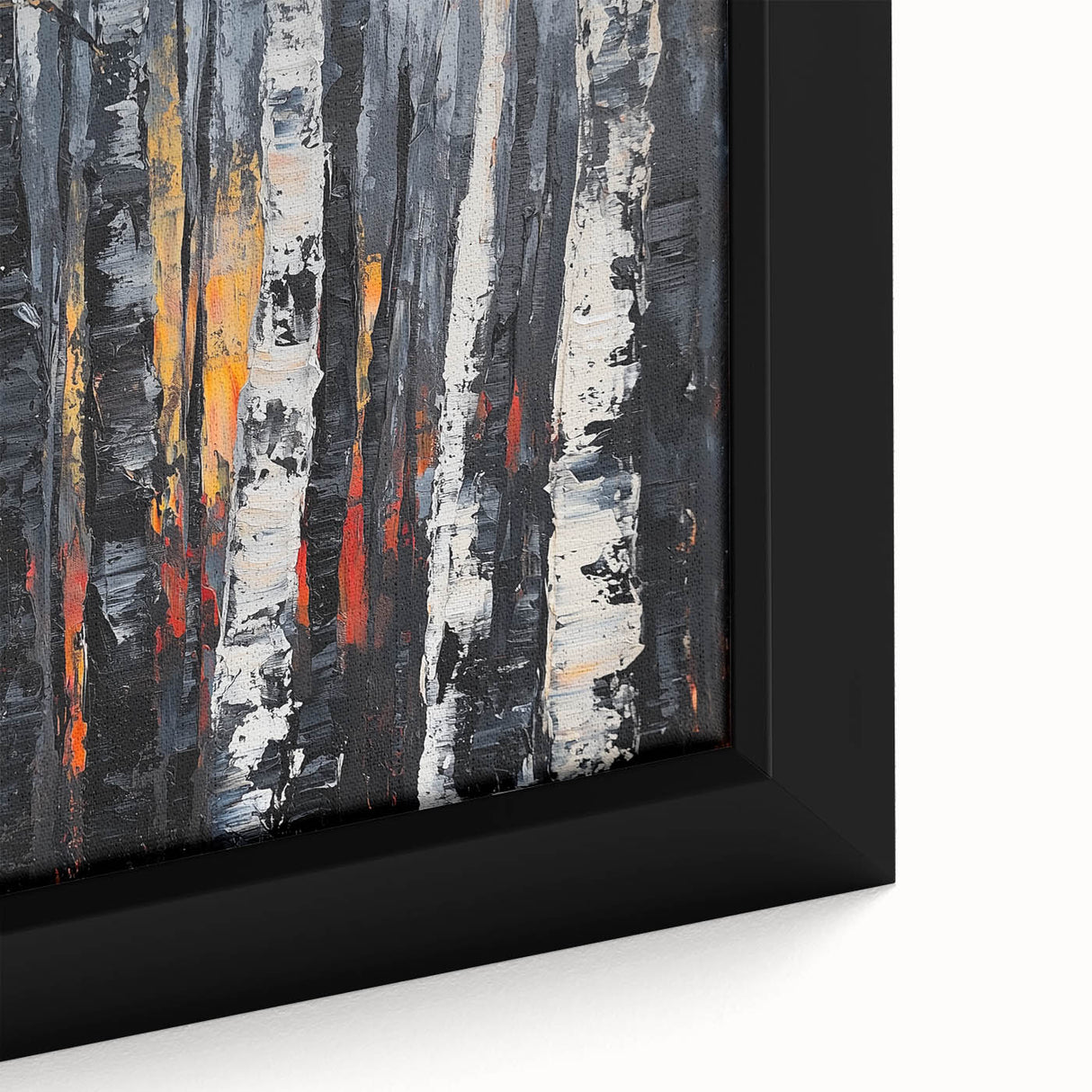 Close-up of a vibrant abstract floral canvas art piece, showcasing rich colors and intricate details, perfect for modern home decor and artistic interior styling.