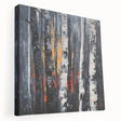 Stretched canvas featuring an abstract floral design in vibrant colors, showcasing intricate patterns and textures, ideal for modern home decor and artistic spaces.