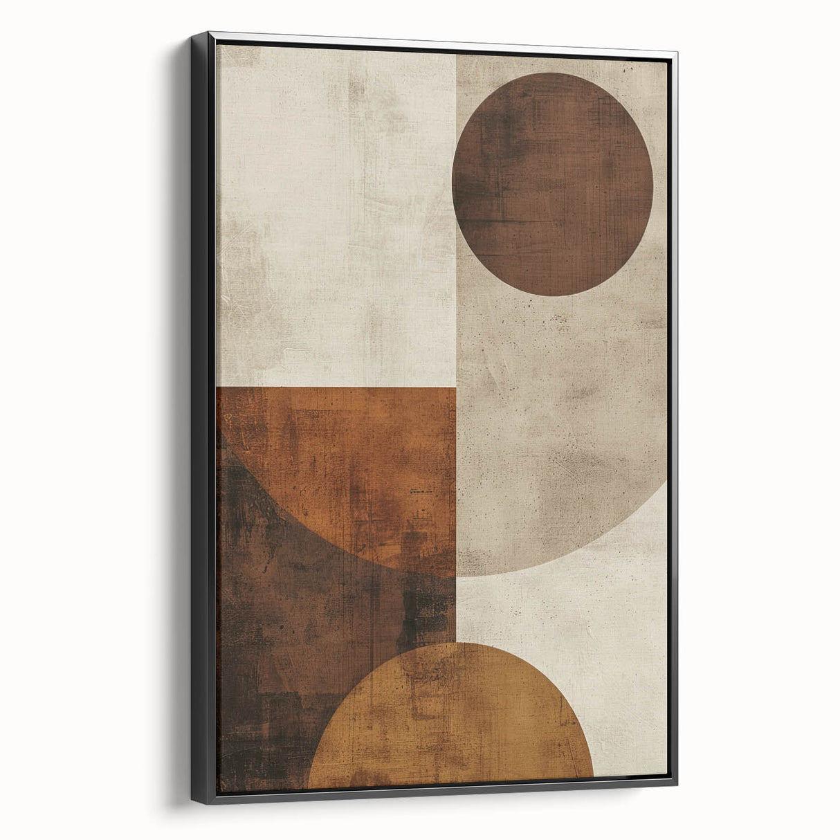 Abstract minimalist wall art featuring a framed canvas in black, showcasing a sleek side view with clean lines, ideal for modern home decor.