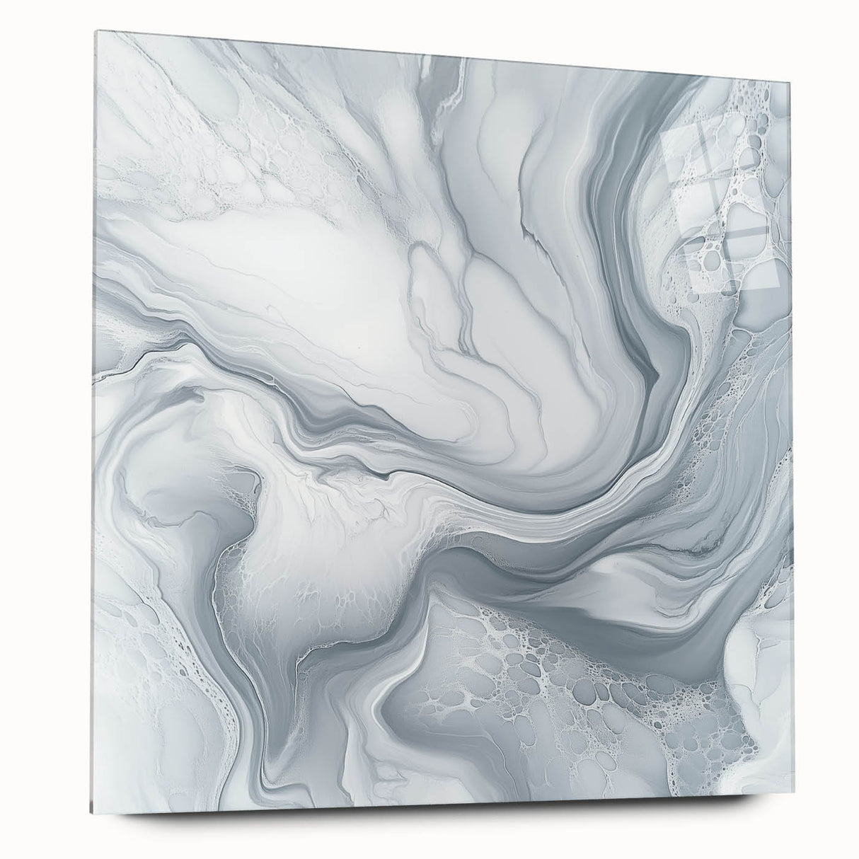 Modern Abstract Wall Art – Light Gray & White Minimalist Canvas