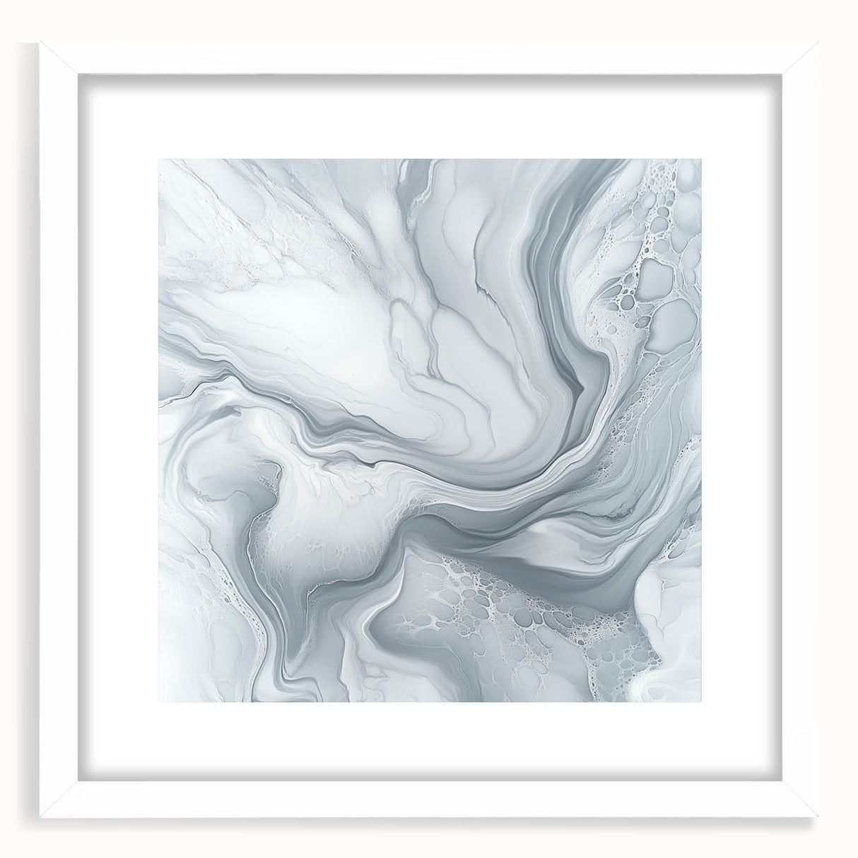 Modern Abstract Wall Art – Light Gray & White Minimalist Canvas