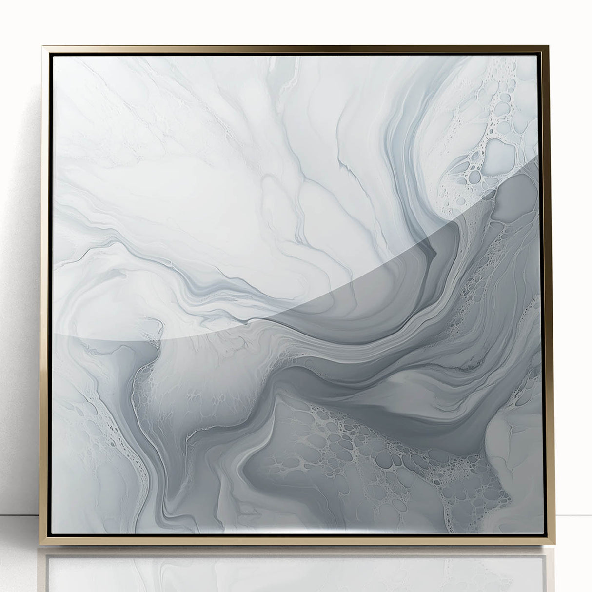 Modern Abstract Wall Art – Light Gray & White Minimalist Canvas