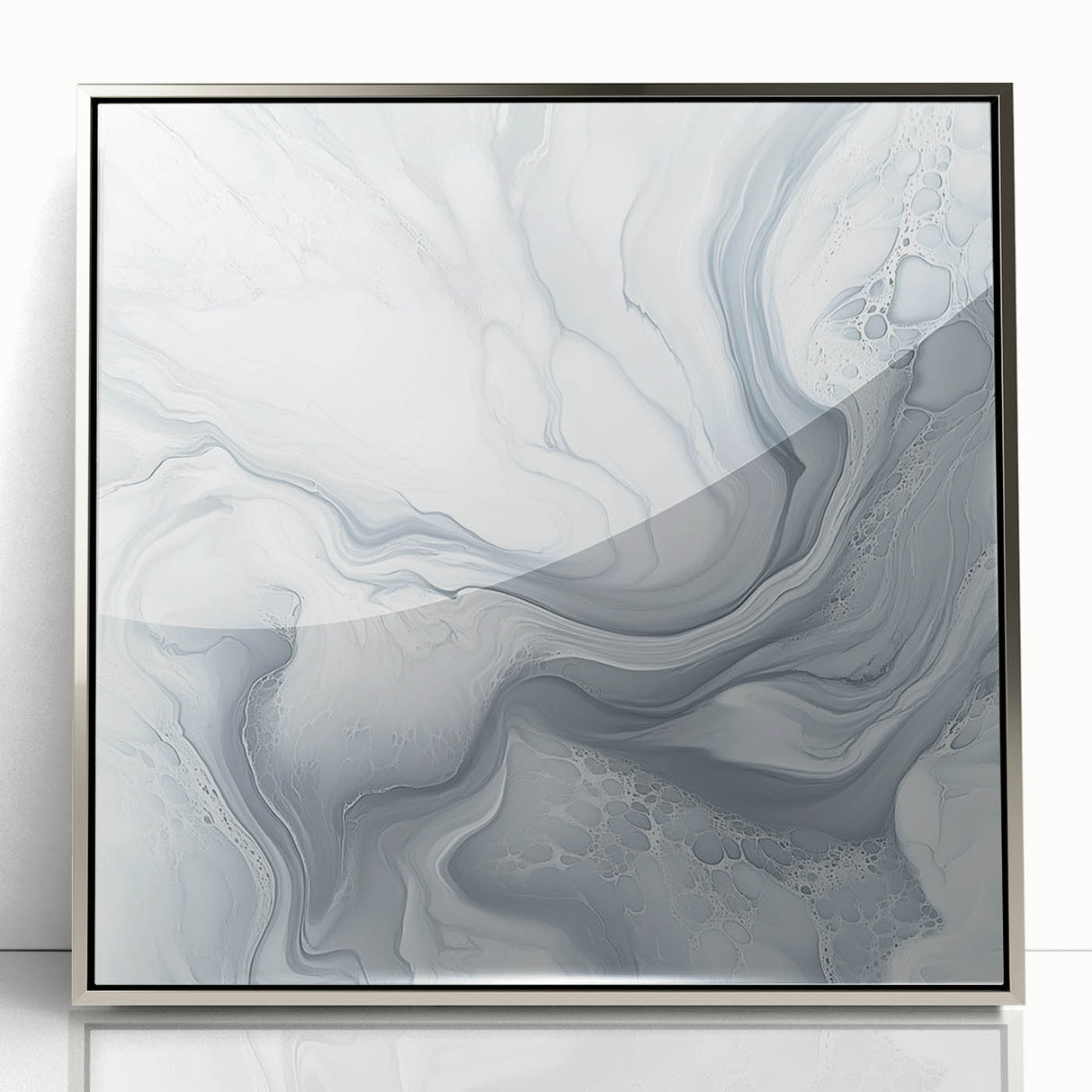 Modern Abstract Wall Art – Light Gray & White Minimalist Canvas