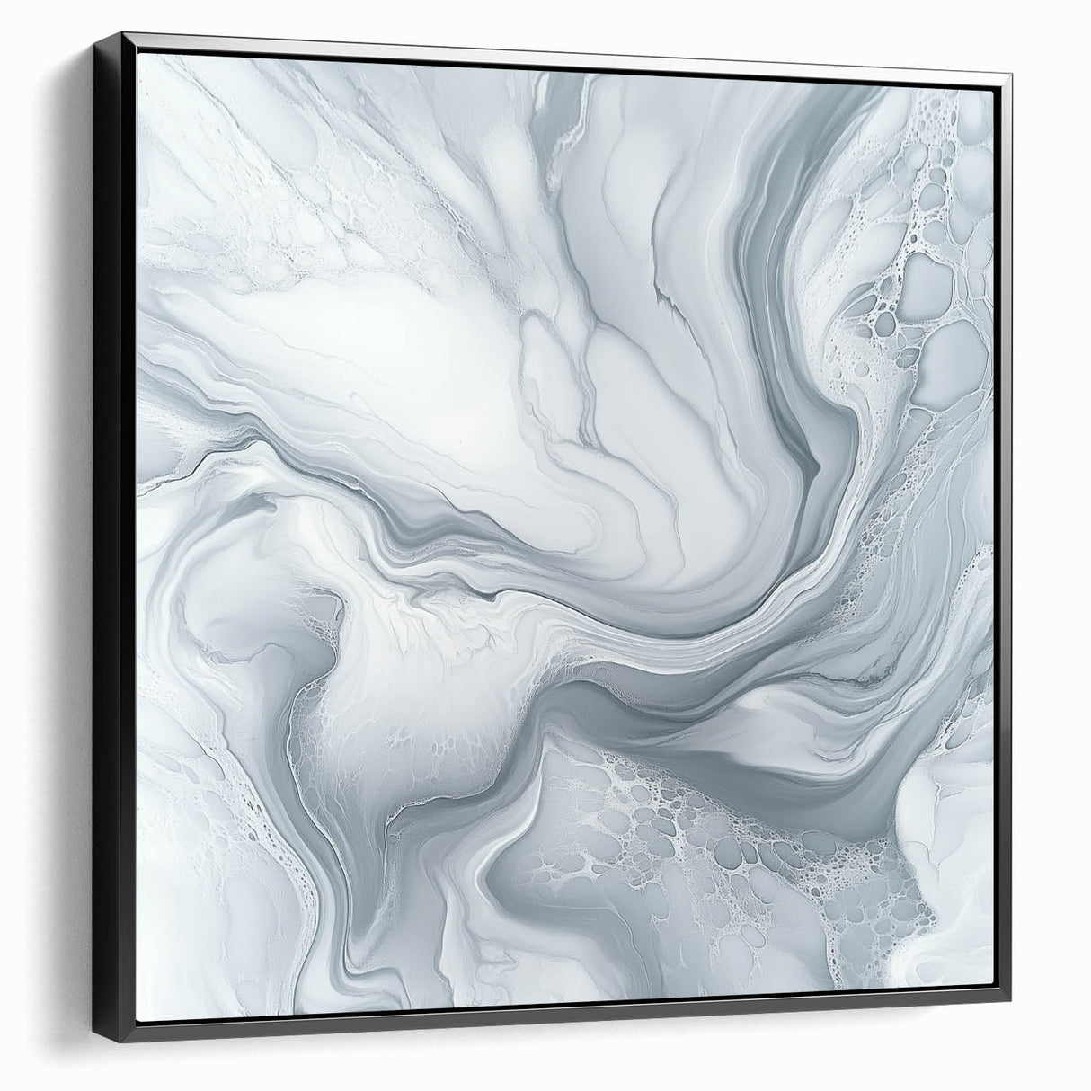 Modern Abstract Wall Art – Light Gray & White Minimalist Canvas