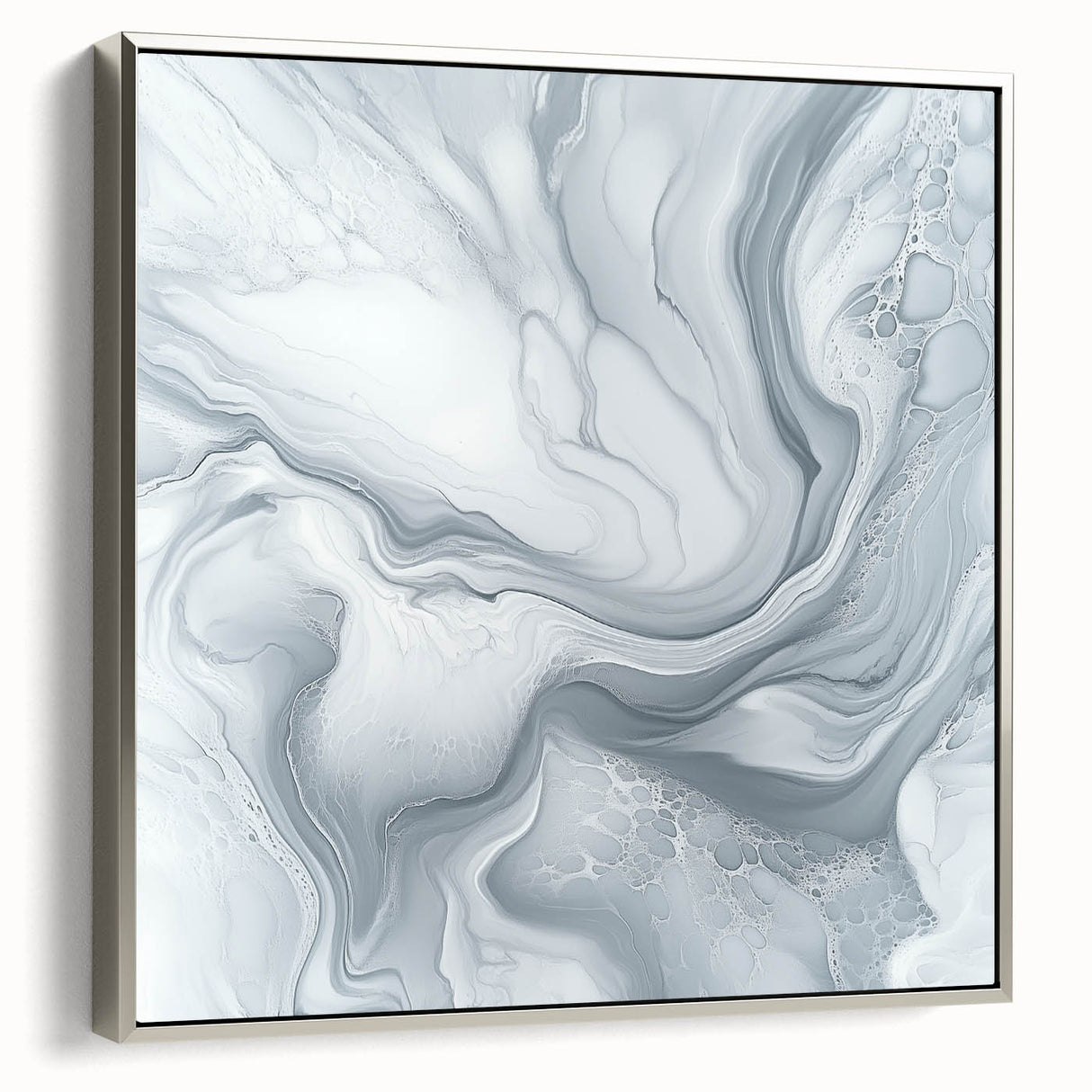 Modern Abstract Wall Art – Light Gray & White Minimalist Canvas