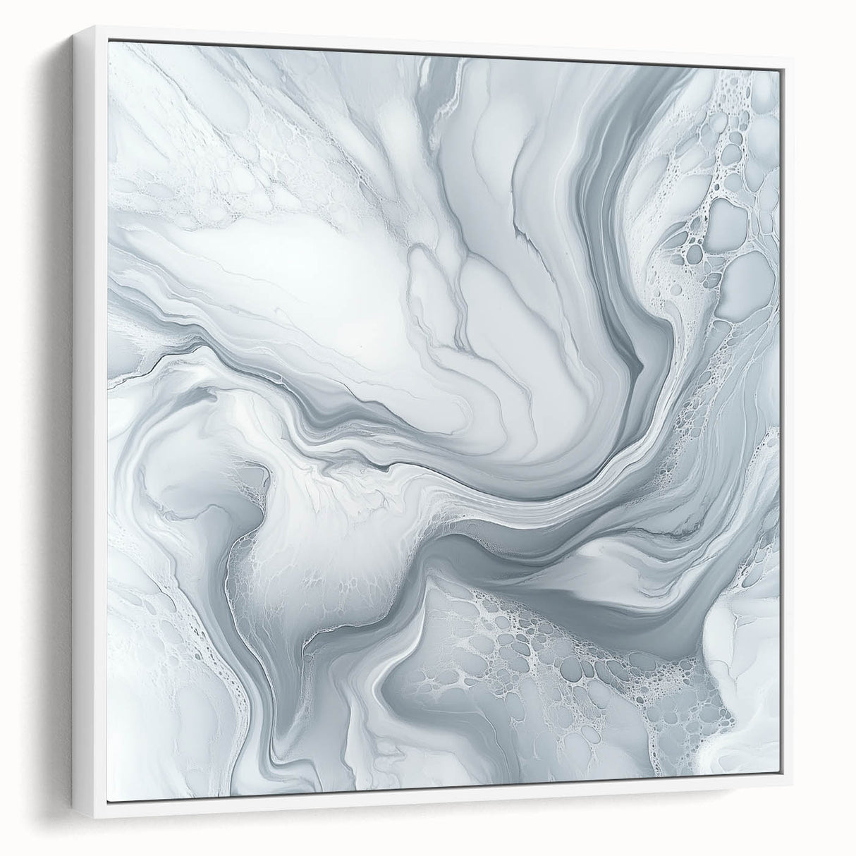 Modern Abstract Wall Art – Light Gray & White Minimalist Canvas