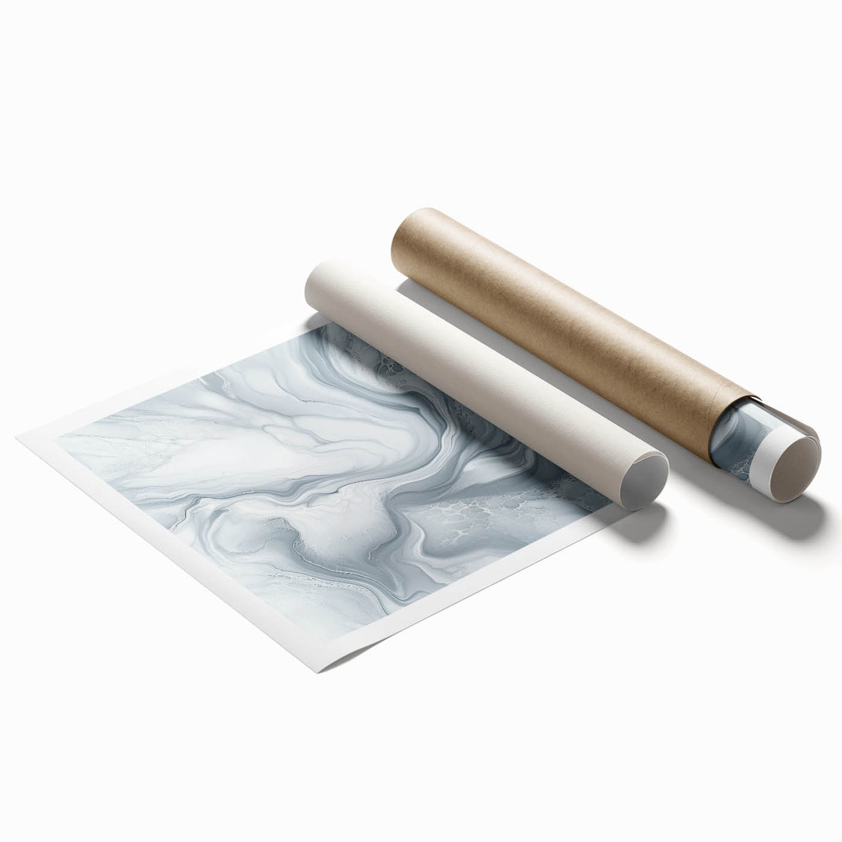 Modern Abstract Wall Art – Light Gray & White Minimalist Canvas