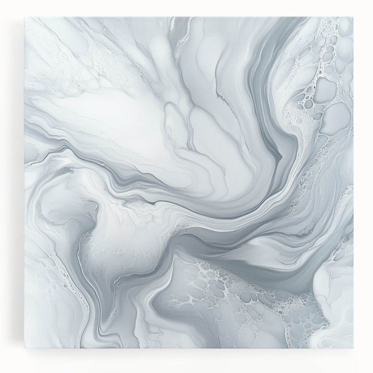 Modern Abstract Wall Art – Light Gray & White Minimalist Canvas