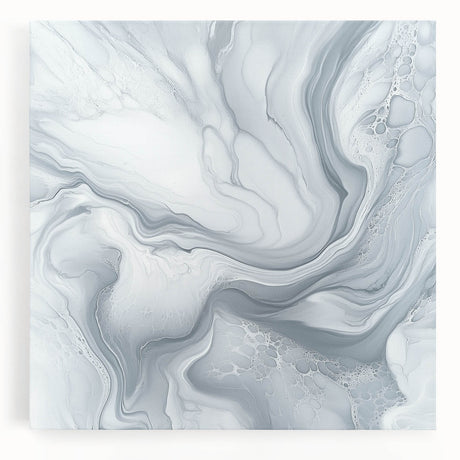 Modern Abstract Wall Art – Light Gray & White Minimalist Canvas