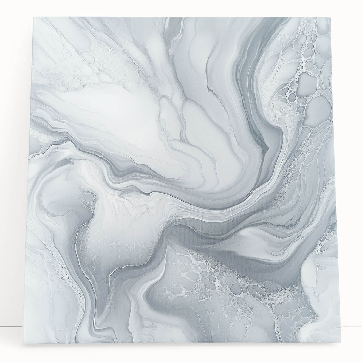 Modern Abstract Wall Art – Light Gray & White Minimalist Canvas
