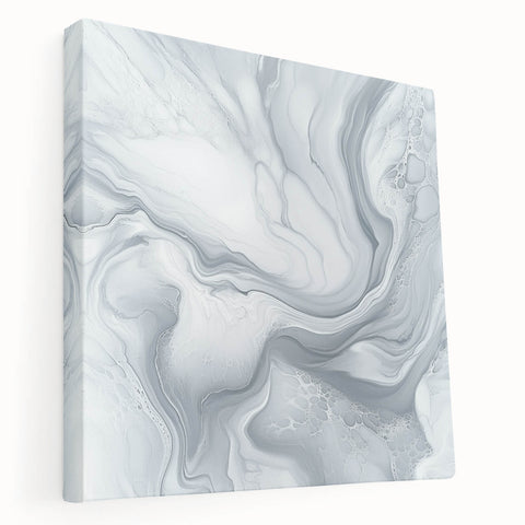 Modern Abstract Wall Art – Light Gray & White Minimalist Canvas