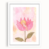 Sleeping Fairy in Flower Girls Room Wall Art - Dreamy Nursery Decor