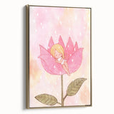 Sleeping Fairy in Flower Girls Room Wall Art - Dreamy Nursery Decor