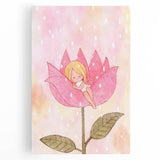 Sleeping Fairy in Flower Girls Room Wall Art - Dreamy Nursery Decor