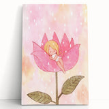 Sleeping Fairy in Flower Girls Room Wall Art - Dreamy Nursery Decor