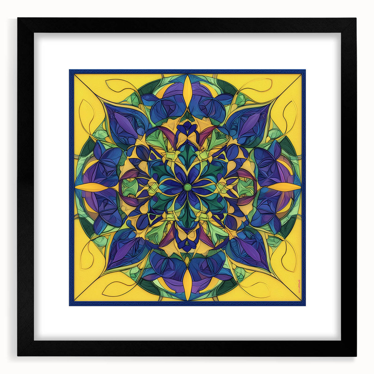 Colorful Mandala Living Room Wall Art – Modern Canvas & Framed Print